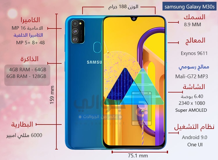 مواصفات سامسونج Samsung Galaxy M30s